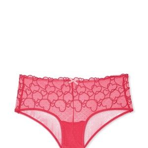 VS Pink heart embroidery panties.